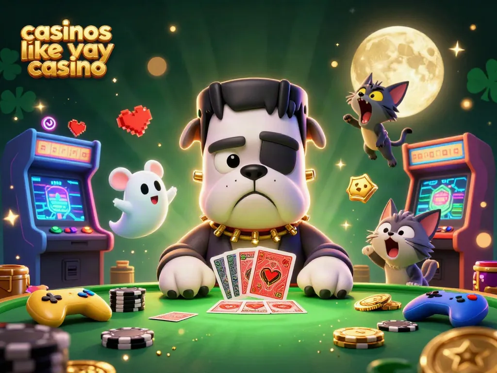 Experience thrilling gameplay at casinos like yay casino with vibrant characters in a lively 3D gaming scene.