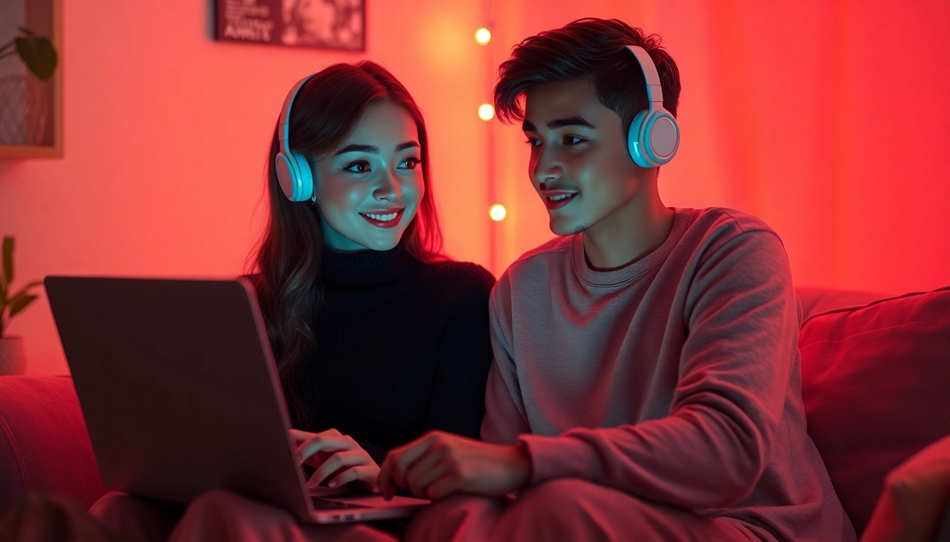 Engaging ai sex chat scene depicting a cozy interaction between a user and a friendly AI character.