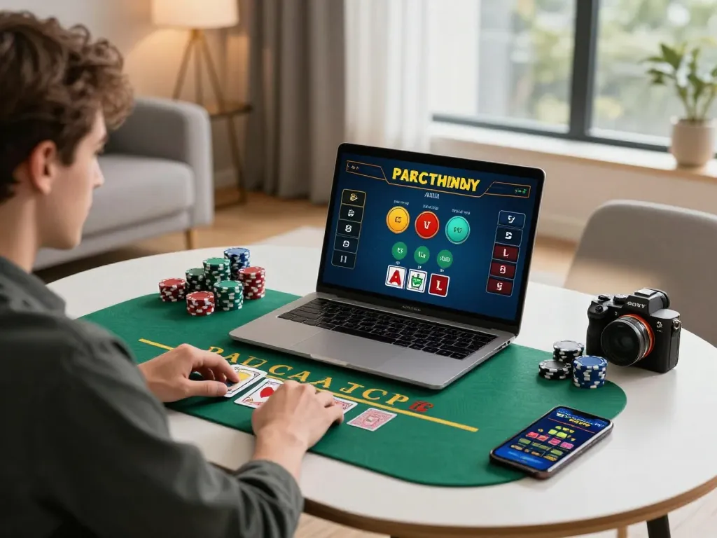 Engaging online baccarat game scene showcasing a user betting on a trusted 바카라사이트 with live dealer interaction and immersive experience.