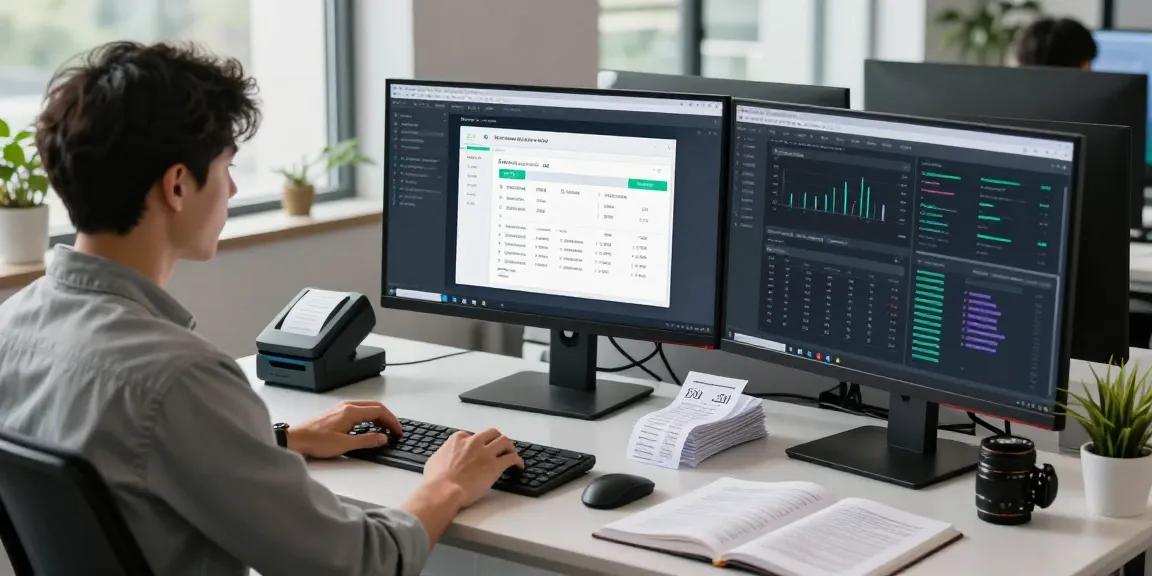 Verify PDFs with AI technology to detect fake receipt in a modern workspace.