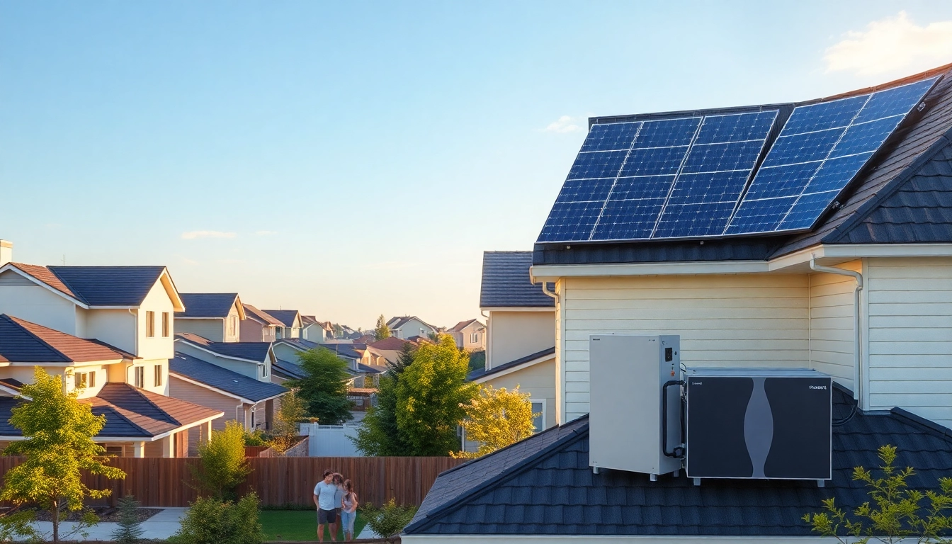 5kw hybrid solar system installation on a modern home showcasing solar panels, inverter, and battery.