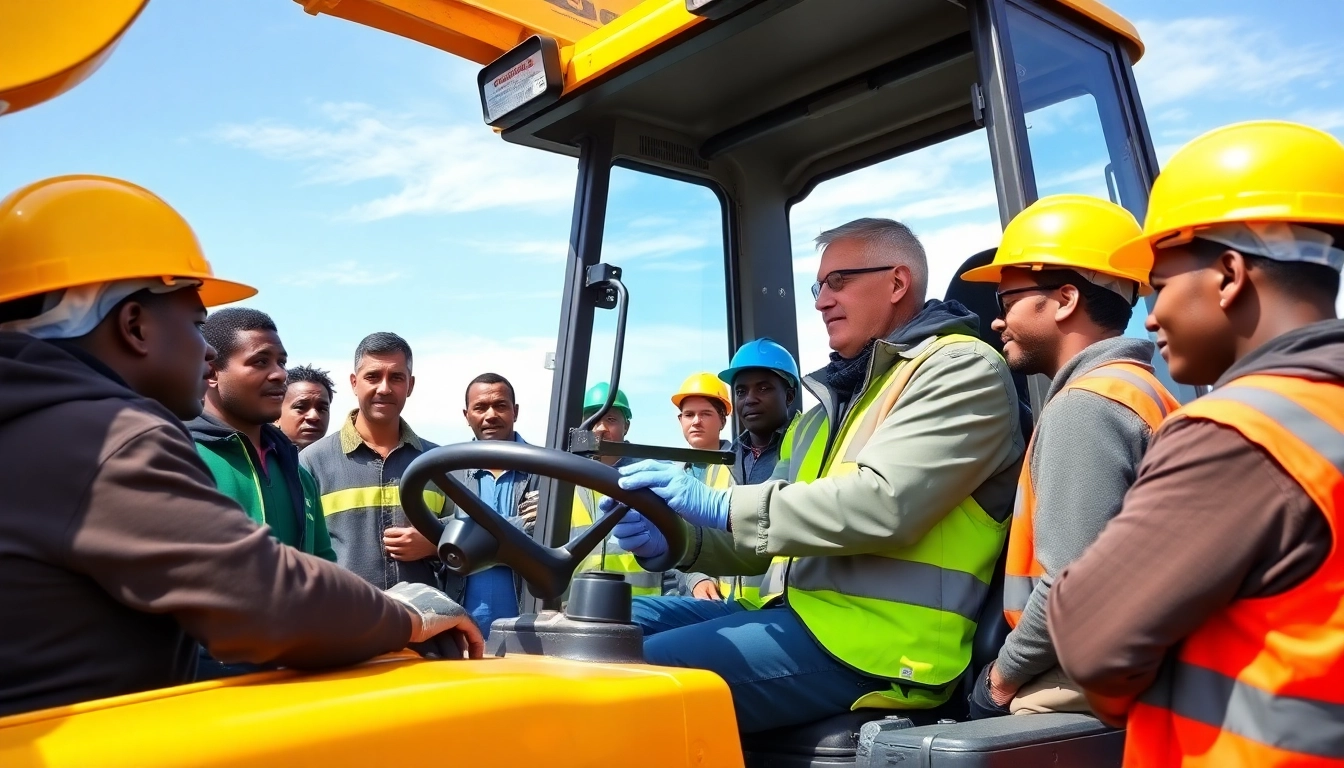 TLB training in Durban with diverse learners engaging on real equipment.