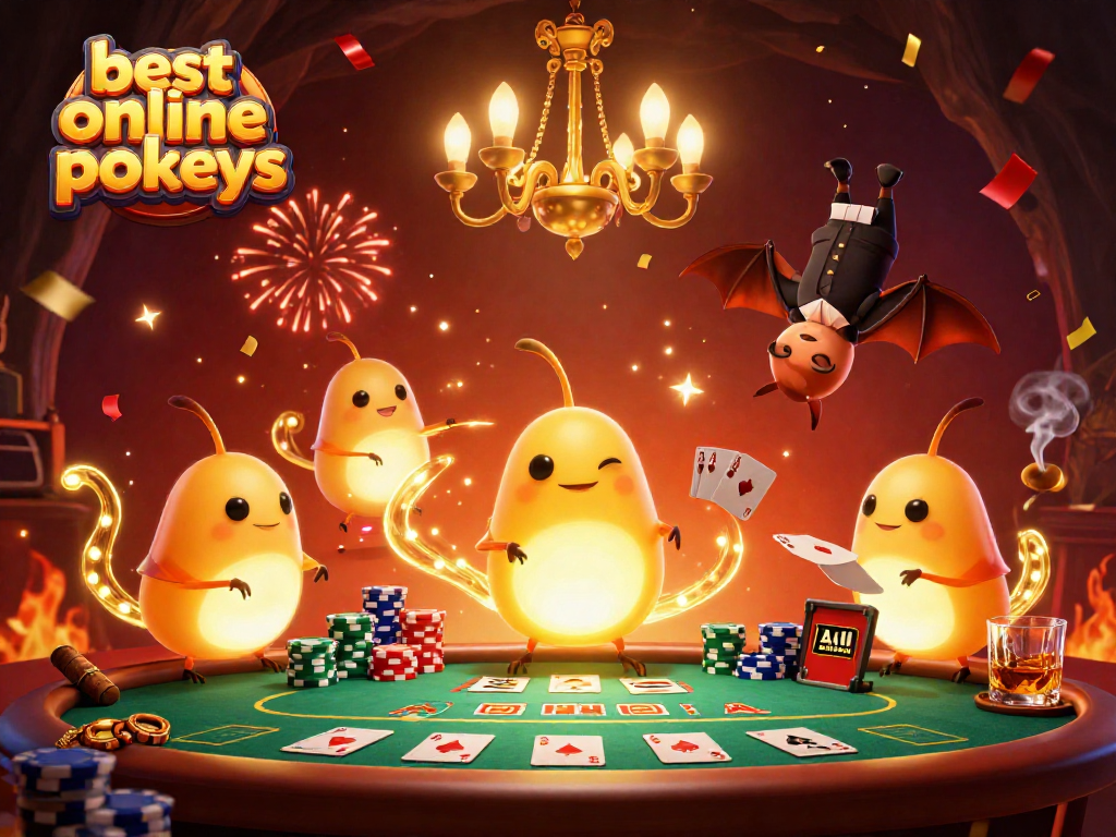 Play the best online pokies with illuminated glowworms in a vibrant cave casino scene.