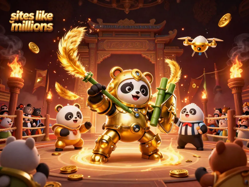Join the action with sites like hello millions, piloting a panda robot in a thrilling casino arena.