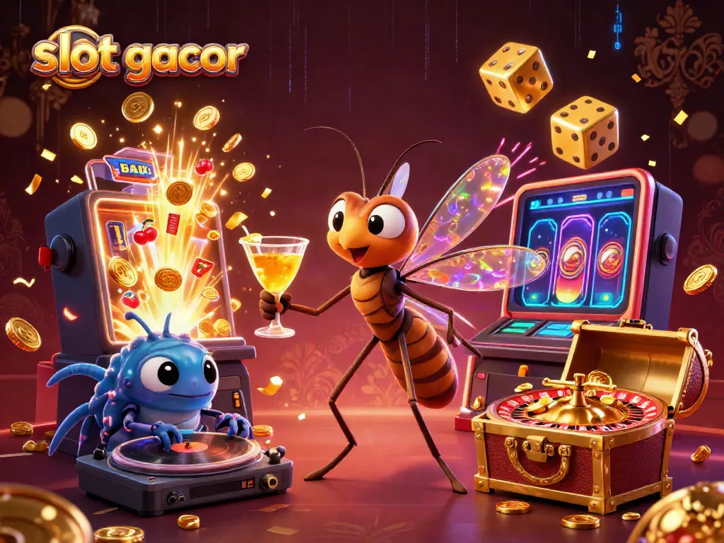 Slot gacor dengan karakter unik, jackpot berkilau, dan elemen kasino yang menarik