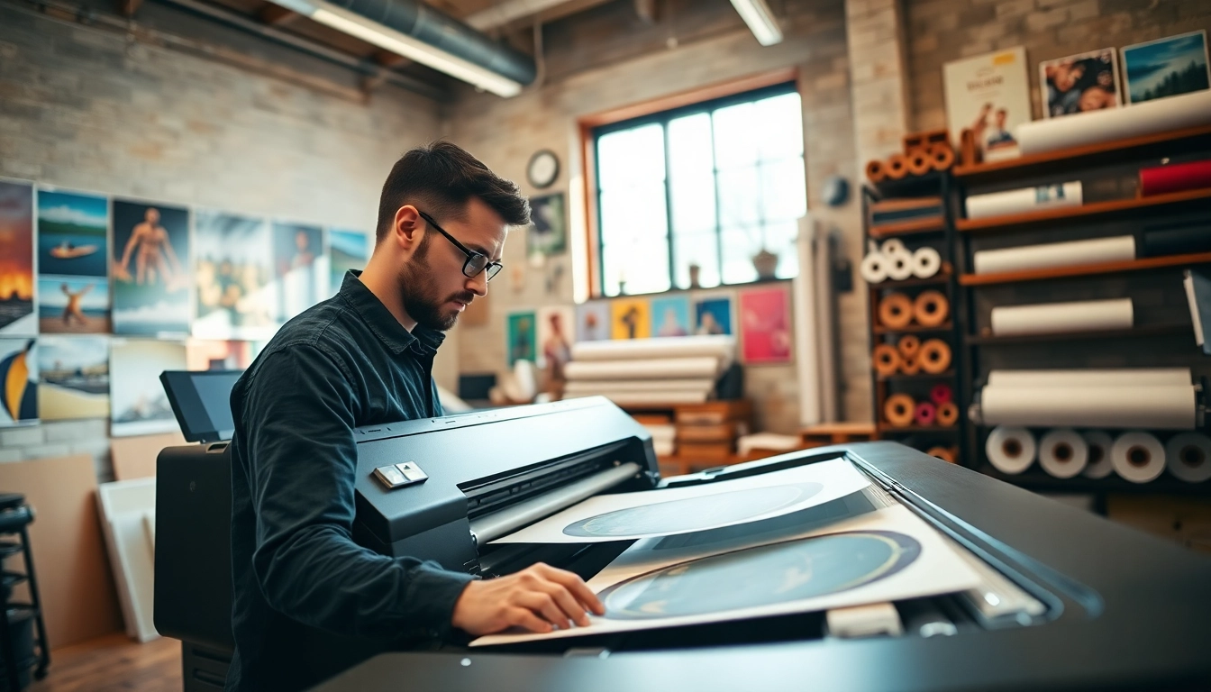 Experience the professionalism of an edmonton print shop through creative printing services in a vibrant workshop setting.