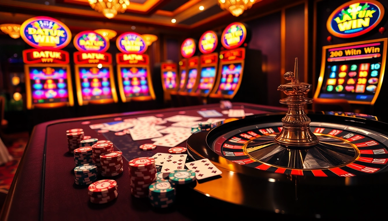 Rasakan sensasi 'datuk win' di meja kasino mewah dengan cip poker yang berwarna-warni.