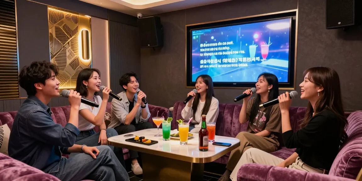 강남가라오케에서 친구들과 즐거운 시간을 보내는 모습과 고급스러운 인테리어의 디테일이 담긴 이미지