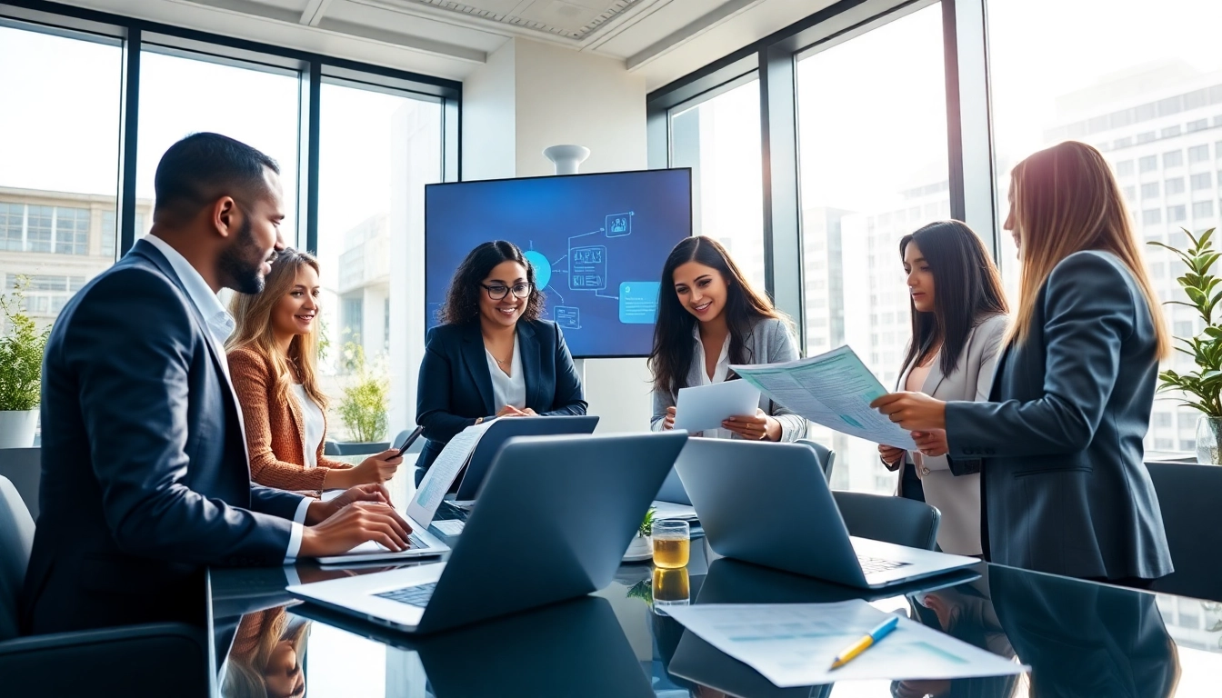 Managed IT for Law Firms Tampa professionals collaborating in a modern office setting.