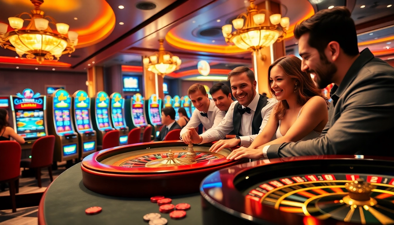 KPI4D gaming excitement captured with a vibrant casino scene featuring poker and roulette.
