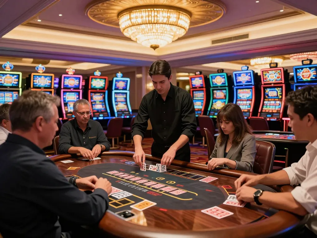 Engaged players at TG88 blackjack table, dynamic gameplay reflecting excitement and strategy.