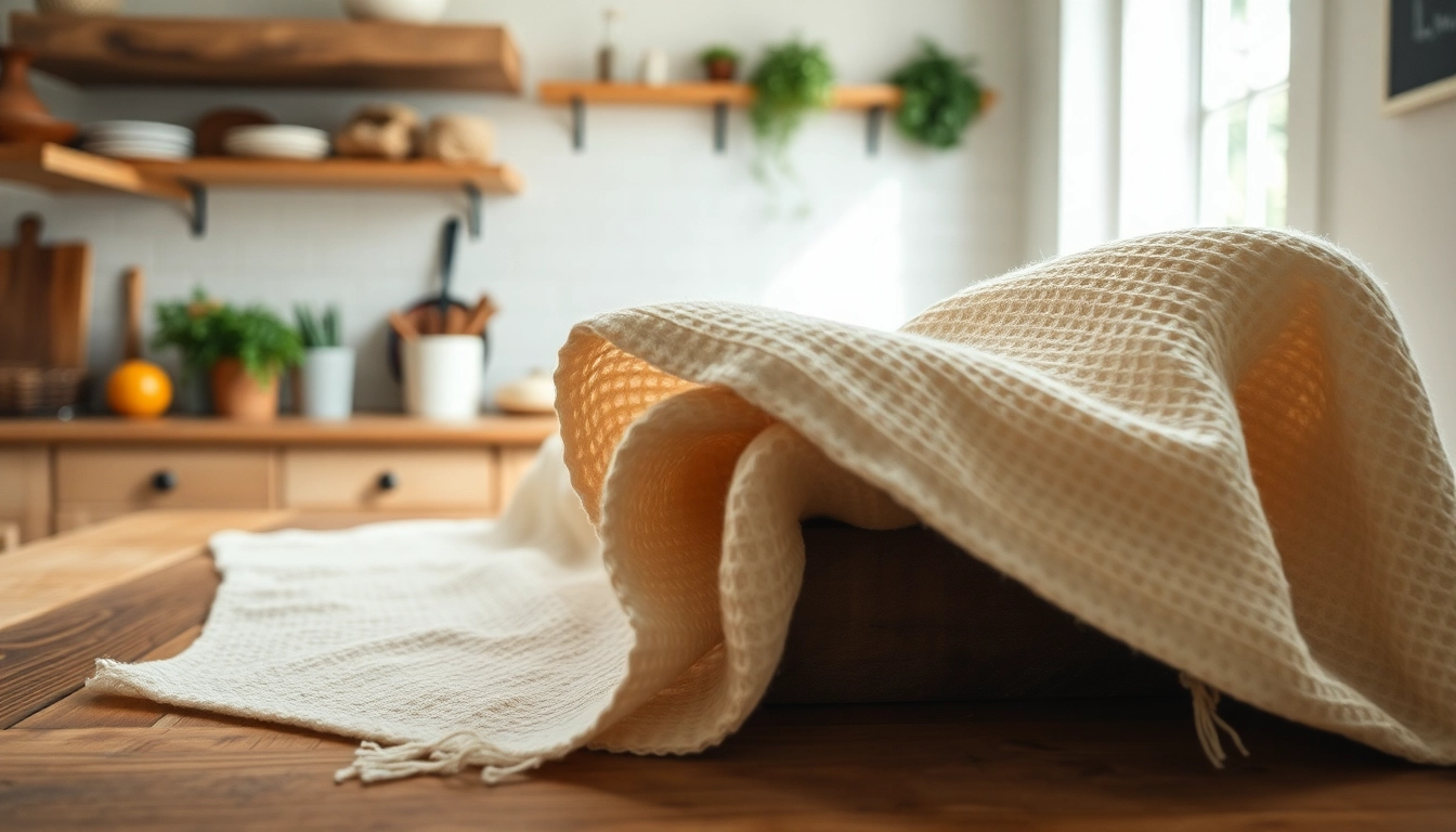 Kaasdoek elegantly displayed in a bright kitchen, highlighting its texture and quality.