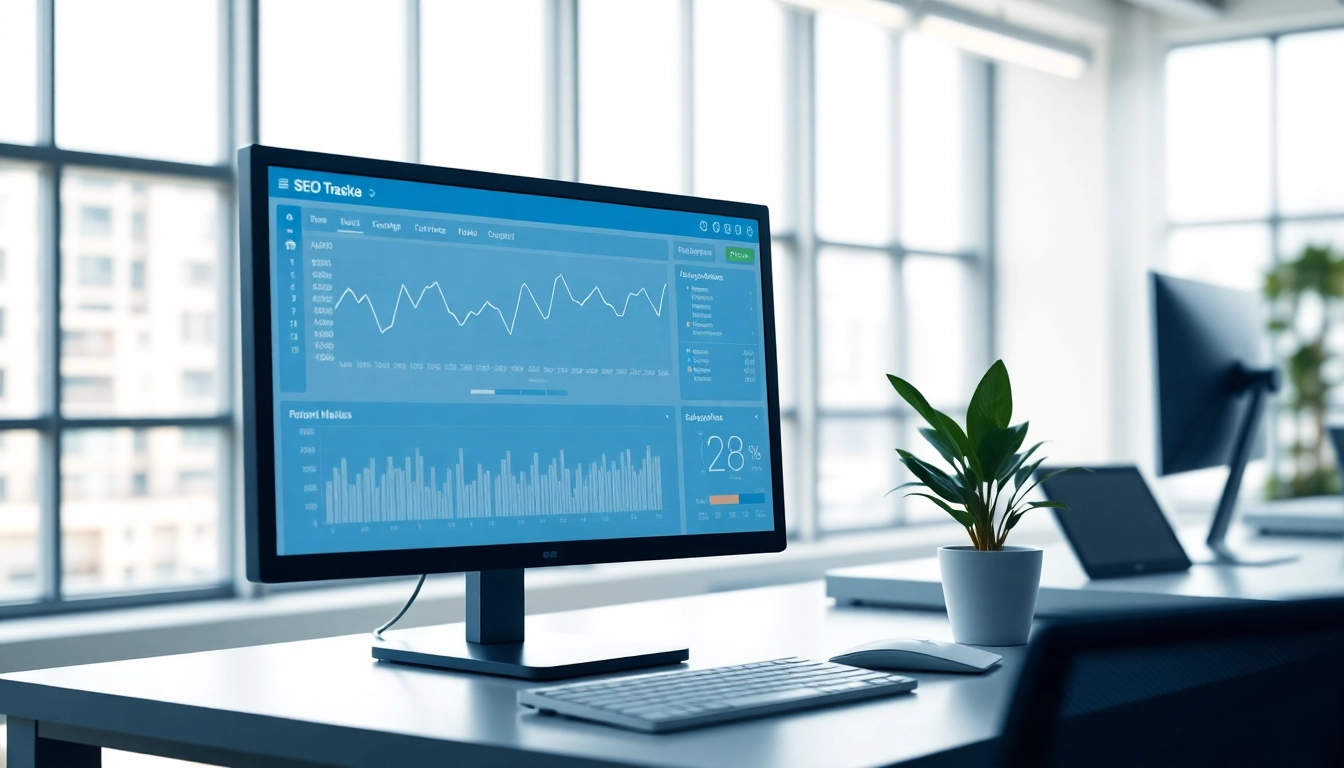 Analyze your SEO Rank Tracker data on a sleek dashboard showcasing powerful analytics.