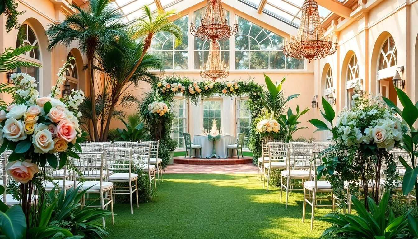 Wedding Event Space Jacksonville showcased with an elegant garden setup and romantic decor.