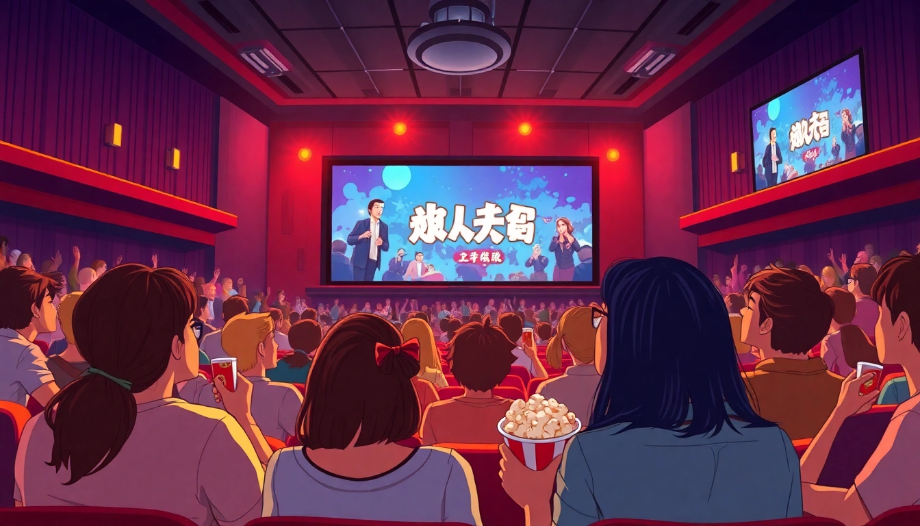 Enjoy ดูหนัง experience in a vibrant cinema filled with enthusiastic moviegoers.