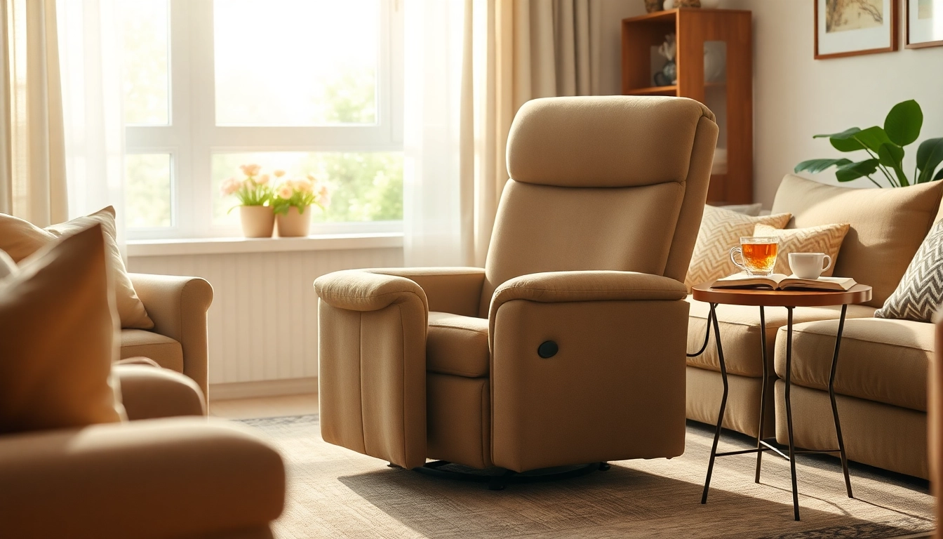 Relax comfortably in a heated lift chair with a steaming tea and book in a cozy room.