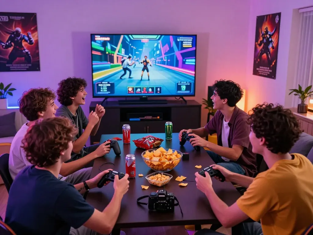 Exciting gaming session with friends enjoying mantra88 in a cozy atmosphere.