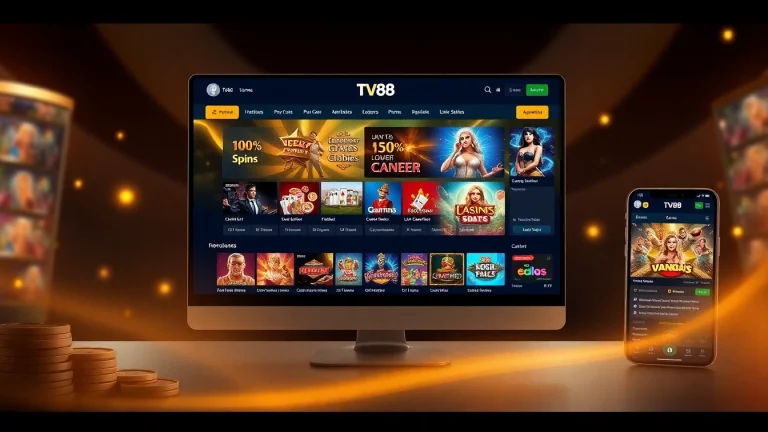 TV88 online gaming platform interface featuring diverse casino games.