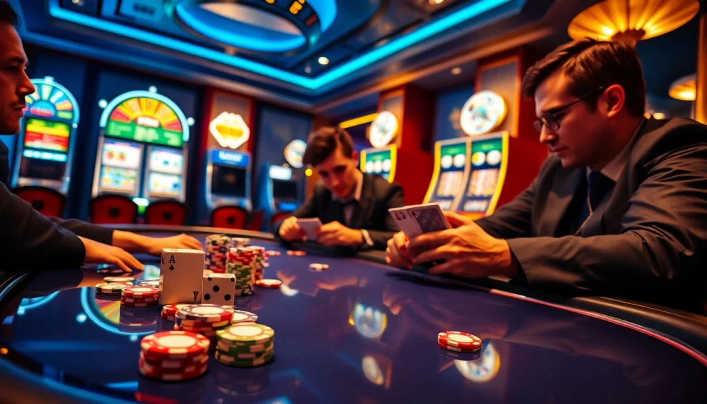 Experience high-stakes poker at Hi8802 with vibrant chips and intense players.