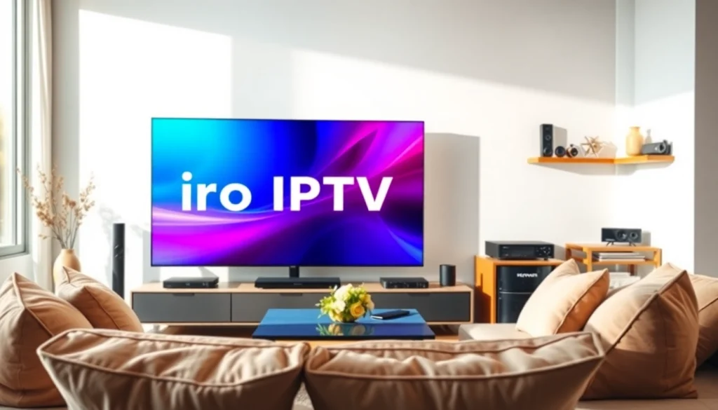 Enjoying high-definition entertainment with iron IPTV in a modern living room setup.