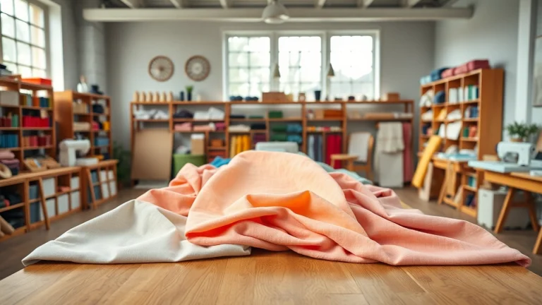 Katoen stoffen mooi gepresenteerd in een lichte textielstudio met kleurrijke variëteiten.