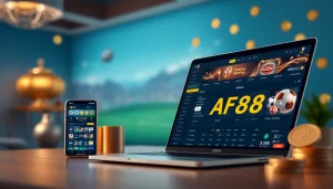 AF88 online betting experience with a modern interface showcasing casino games and sports options.