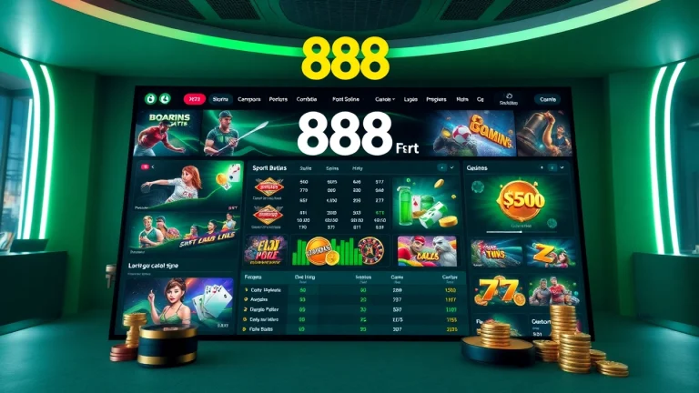 Interactive gaming experience on the 888new platform showcasing live betting and vibrant casino games.