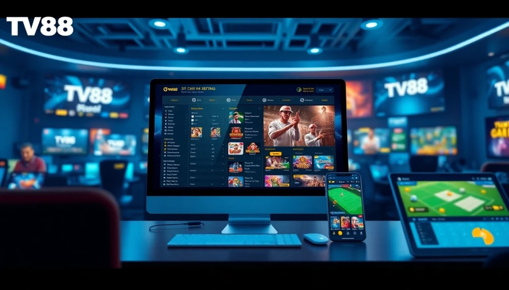 TV88 online betting platform showcasing dynamic games and user-friendly interface for 2025.