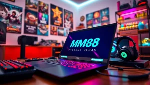 Experience the excitement of MM88 Vegas with a vibrant gaming setup showcasing advanced equipment.