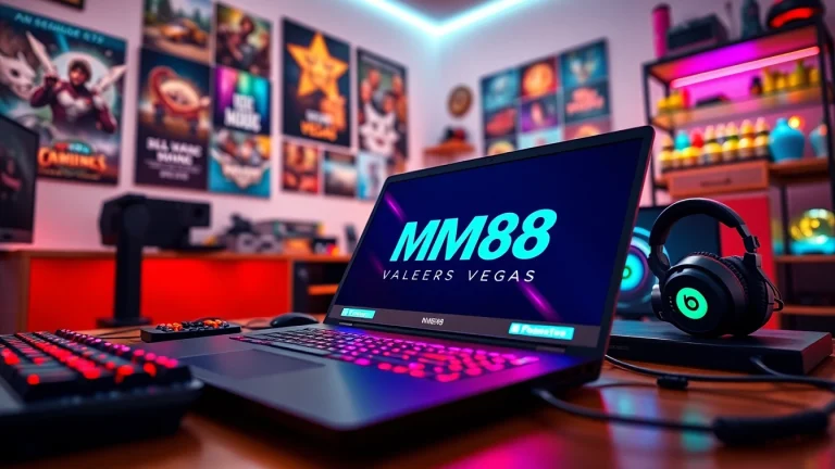 Experience the excitement of MM88 Vegas with a vibrant gaming setup showcasing advanced equipment.