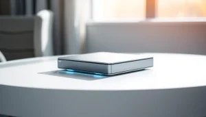 C168 device showcased elegantly with modern design and soft glowing light.