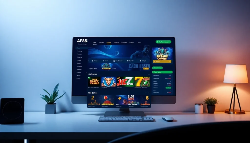 AF88 online betting platform homepage showcasing user-friendly design and vibrant game icons.