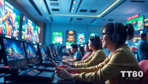 Engaging TT88 online gaming scene with dynamic players and vibrant interfaces