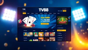 TV88 homepage showcasing an engaging modern online gaming platform with vibrant graphics and user-friendly navigation.