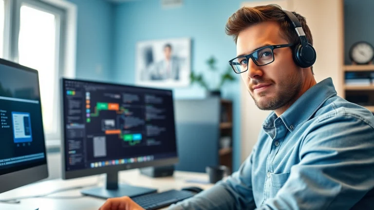 Technician providing residential IT support in a bright home office, engaging with clients to solve tech issues.
