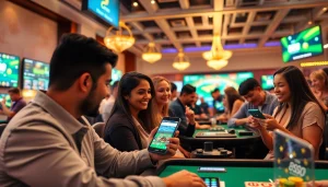 Engaging scene of diverse players enjoying games on 888new's online gambling platform.