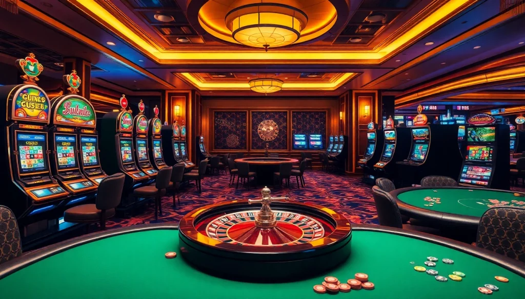 Experience thrilling games at 79king com with dynamic casino interior filled with excitement.