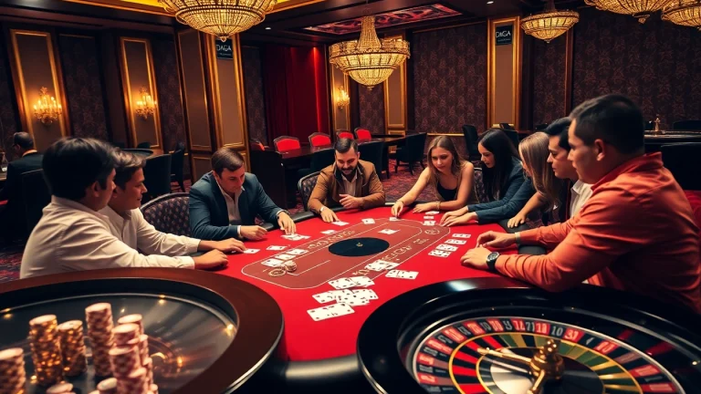 DAGA high-stakes poker game showcasing rich decorations and engaged players.