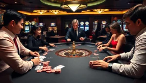 Experience the thrill of live betting at trang chủ lc88, featuring vibrant poker chips and engaging players.