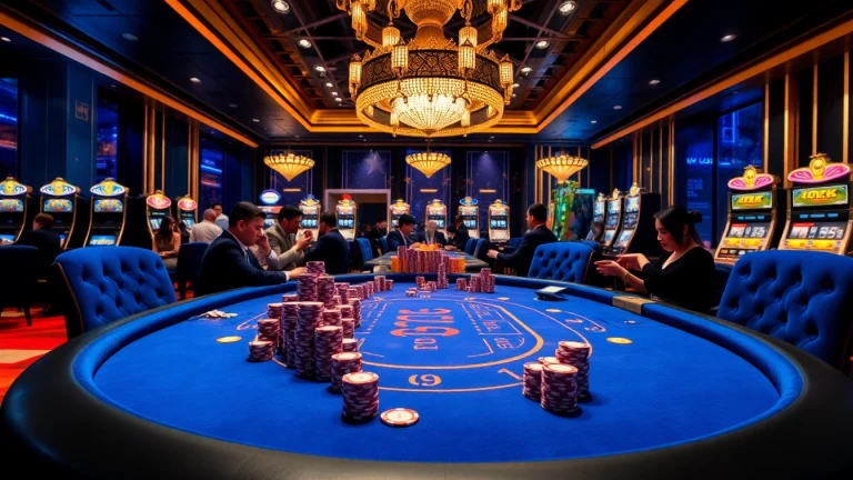 Experience the thrill of Top 10 Nhà Cái Uy Tín with a luxury casino scene featuring intense gameplay and vibrant slot machines.