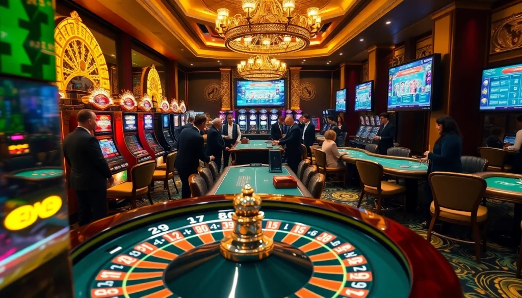 Experience the excitement of kkwin with elegant casino visuals showcasing thrilling gameplay and dazzling slot machines.