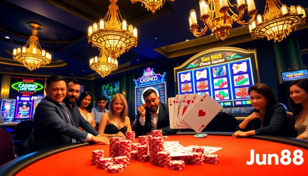 Win big at Jun88 with exciting casino tables and vibrant slot machines.
