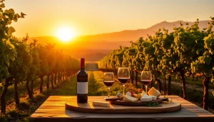 Enjoy wineries in Clarksburg with scenic vineyards and a rustic wine setup.