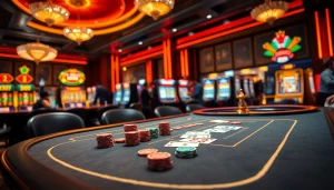 Play cards and chips at a luxury casino featuring SN888 for an exciting gaming experience.
