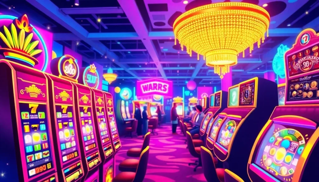 Bermain slot menarik di walettoto dengan suasana kasino digital yang ceria.