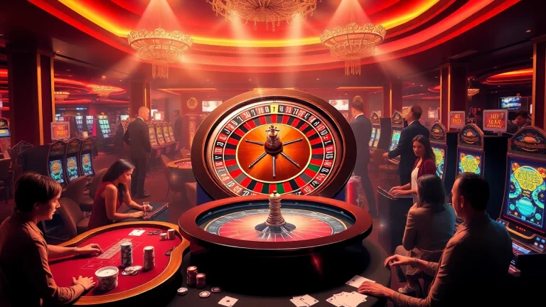 Gamblers enjoy a thrilling experience at luck8, featuring roulette, blackjack, and vibrant slot machines.