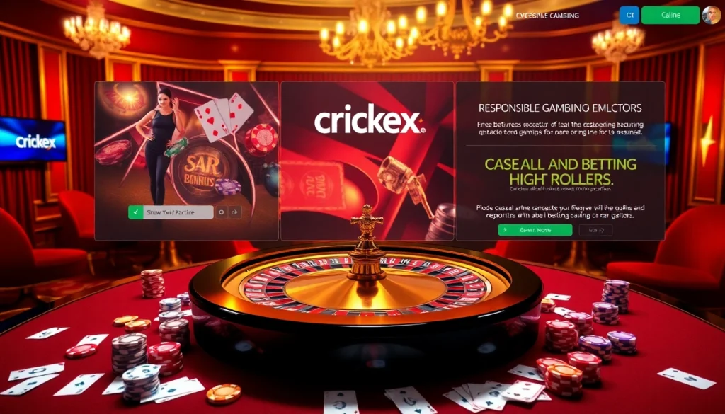 Experience high-stakes gaming with Crickex at a vibrant, luxurious casino table.