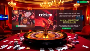 Experience high-stakes gaming with Crickex at a vibrant, luxurious casino table.