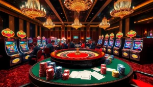 Experience the thrill of gambling at https://rr88.pizza/ with a luxurious roulette table and vibrant poker chips.