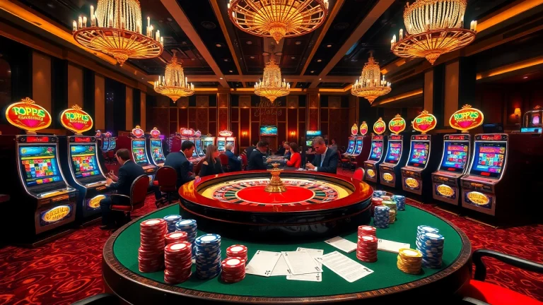 Experience the thrill of gambling at https://rr88.pizza/ with a luxurious roulette table and vibrant poker chips.